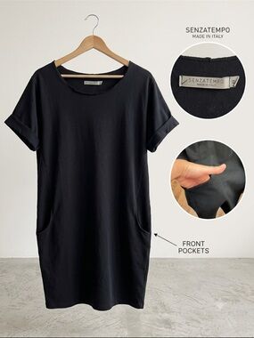 Senzatempo Black Midi Dress with Pockets